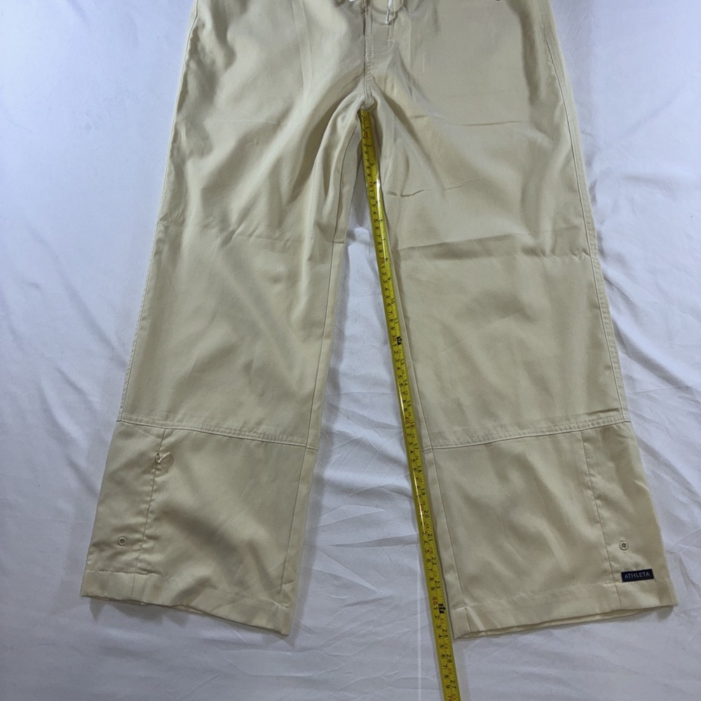 Athleta Tan Khaki Wide Leg Board Pants Lace Up Drawstring Size 10 Style 35392 - Picture 8 of 12